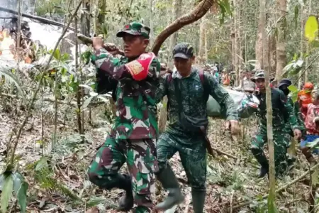 TNI Evakuasi Kecelakaan Pesawat Pelita Air di Krayan Timur, Pilot Ditemukan Meninggal Pesawat Pelita Air jatuh di Krayan Timur, Kaltara. TNI evakuasi lokasi, pilot ditemukan meninggal dunia. Investigasi tengah berlangsung.